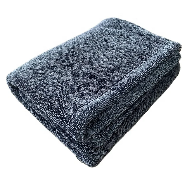 Car drying towel professional long twisted pile loop cloth superior absorbency high density microfiber best dry car towel