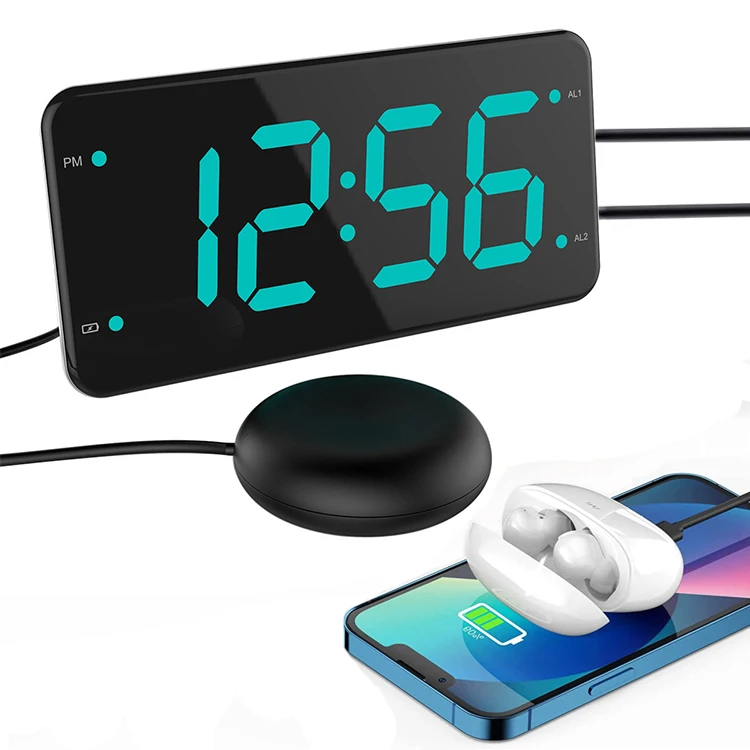 Vibrating Pillow Alarm Clock with Vibro Pad Deaf Clock Vibration Wekker Klok Clock Alarm Vibrate Deaf for The Deafs And Elderly