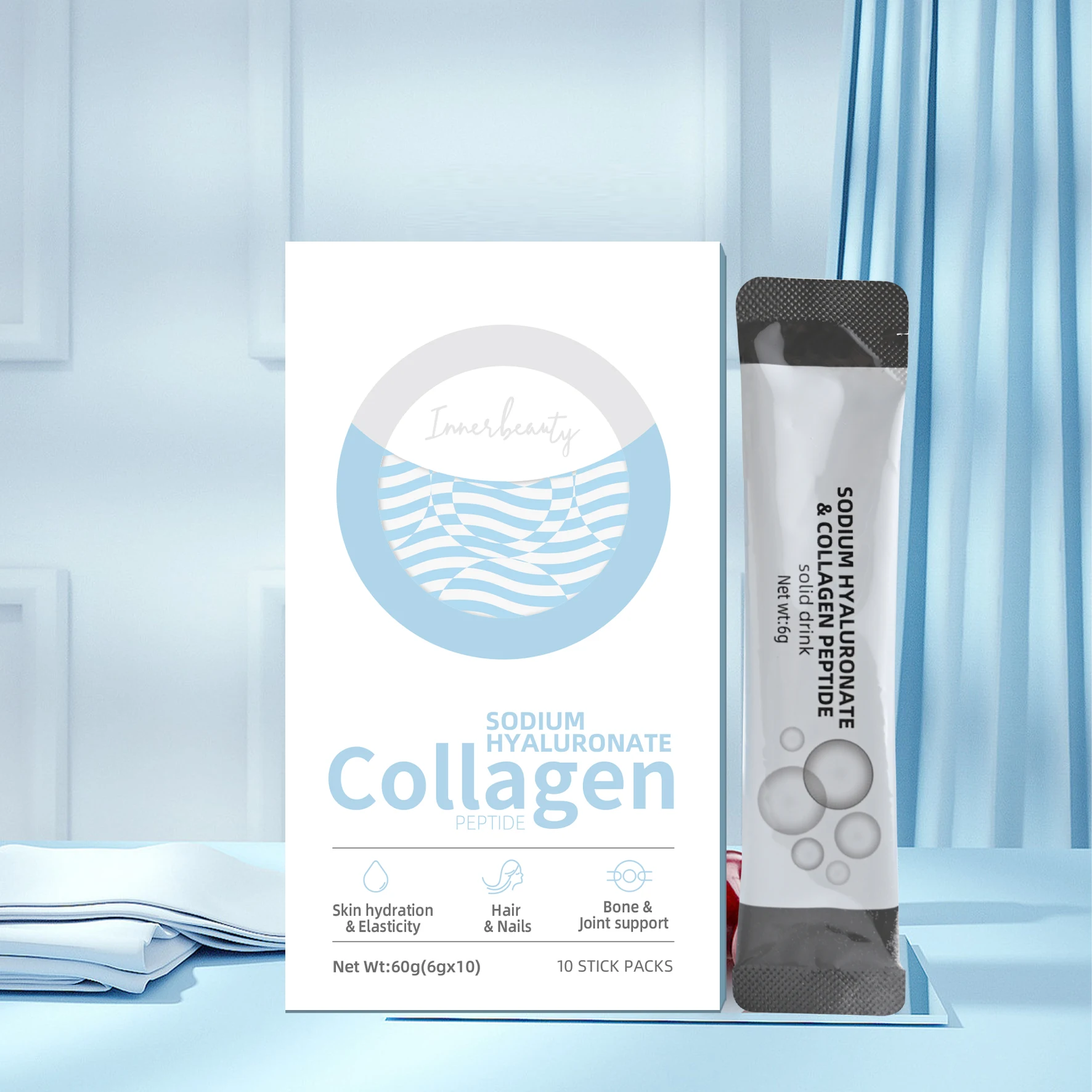 Low MOQ High Quality OEM ODM Hyaluronic Acid Supplement Collagen Beauty Products Collagen Peptides Powder Sachet Drink