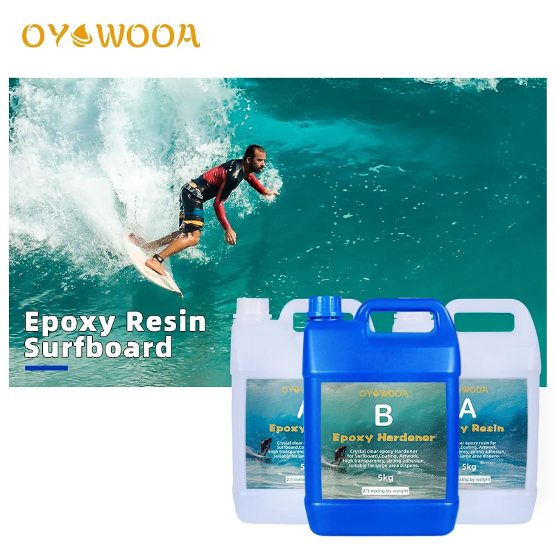 Marine acid-resistant seawater surfboard 2:1 glue coating glass fiber resin transparent crystal ab glue art epoxy resin
