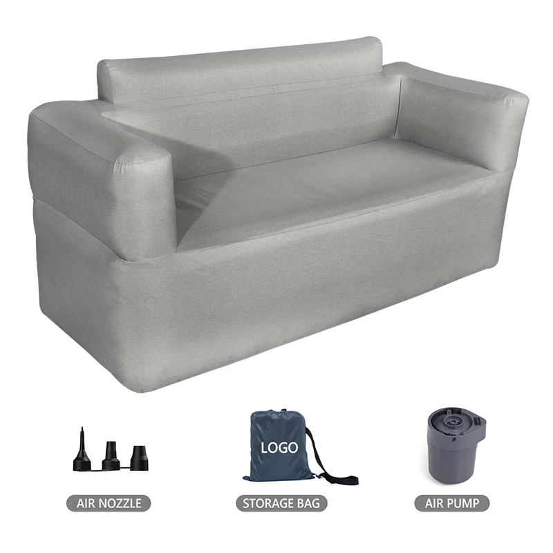 Inflatable Camping Lounger Sofa  Back Pillow Cushion Chair Inflatable Chair Sofa Blow Up Seat Built-in air pump air Lounger