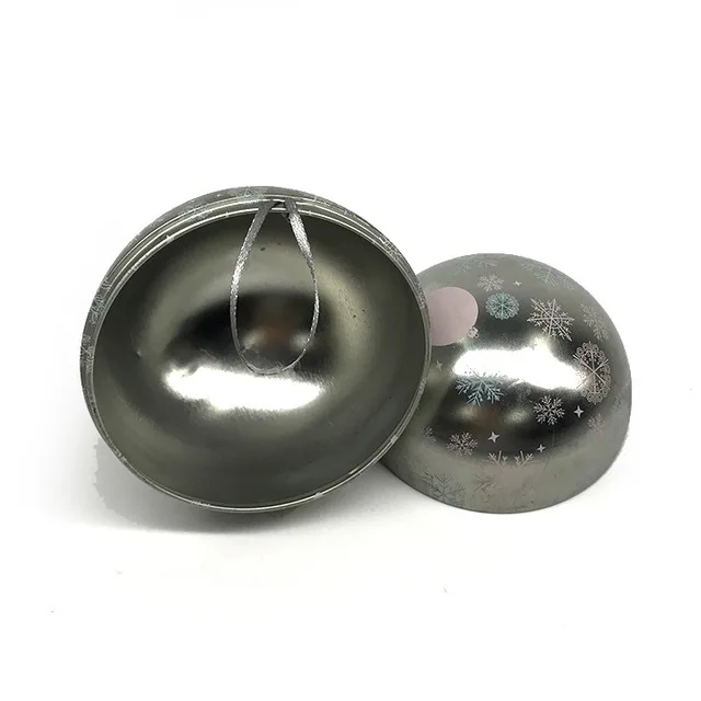  Рождественские металлические подарочные коробки в форме шара жестяная коробка с лентой