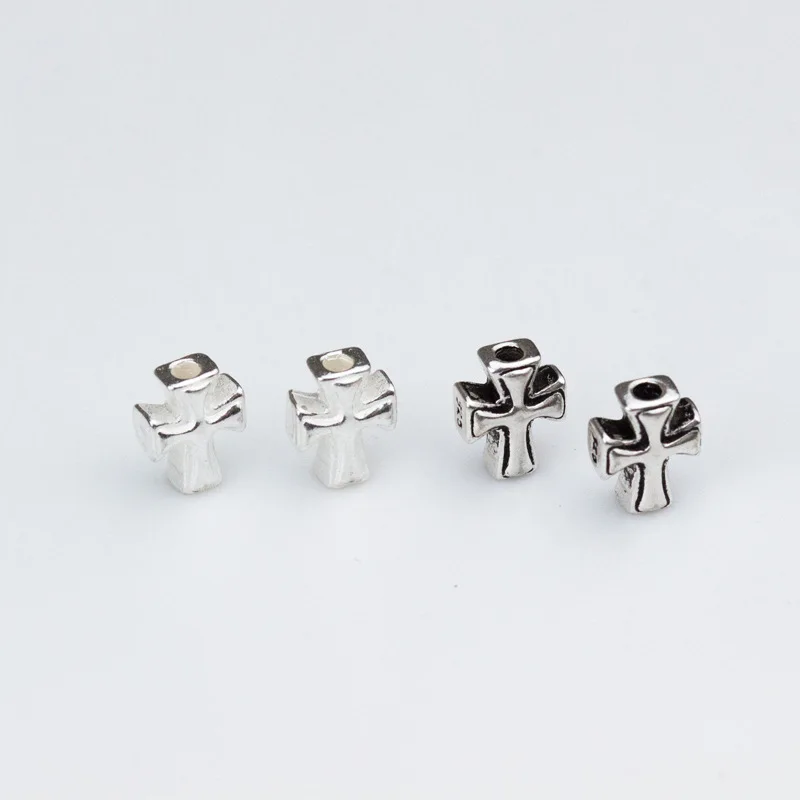Wholesale Cross beading spacer bead 925 sterling silver for women accessories jewelry
