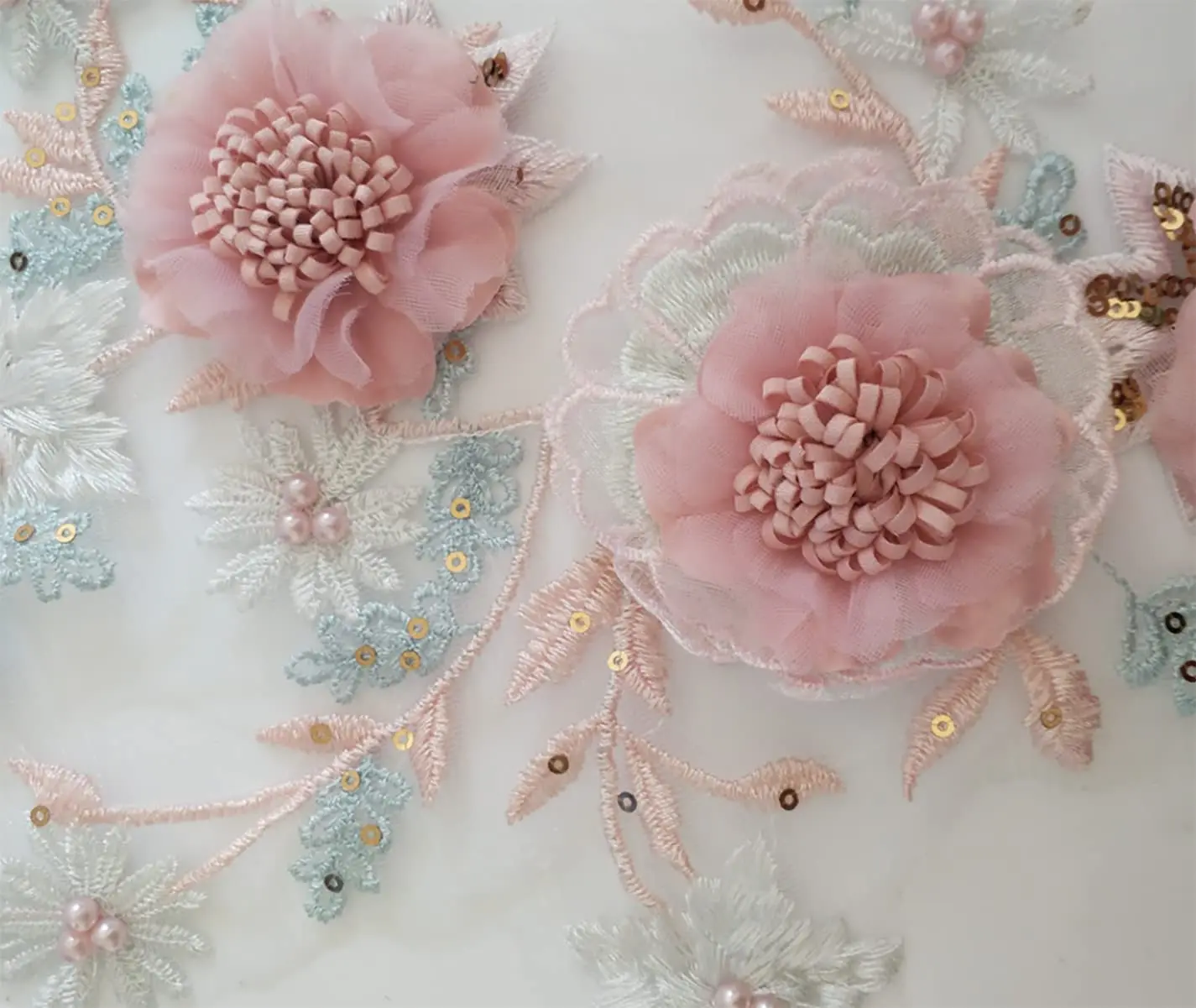 Lace Flower Applique Patches Sew on Embroidery Appliques Sewing for DIY Dress Accessories Pink