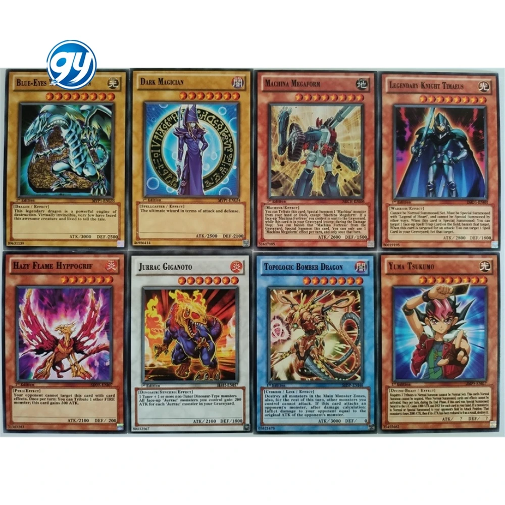 216 шт. карточки Yugioh в оловянной коробке карточка Yu Gi Oh голографическая версия на английском языке золотые буквы дуэли звенья игровая синие