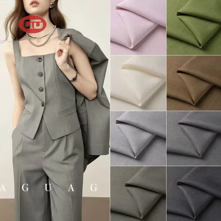 Shaoxing wholesale factory 200G/M 100% polyester lolis poly linen crepe  fabric for lady dress