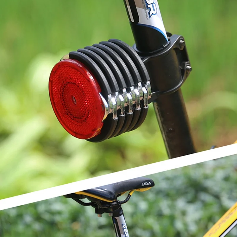 Brand New Bike Chain Lock With hazard light, Hamburger Shaped Heavy Duty Anti-Theft Bicycle Foldable Lock