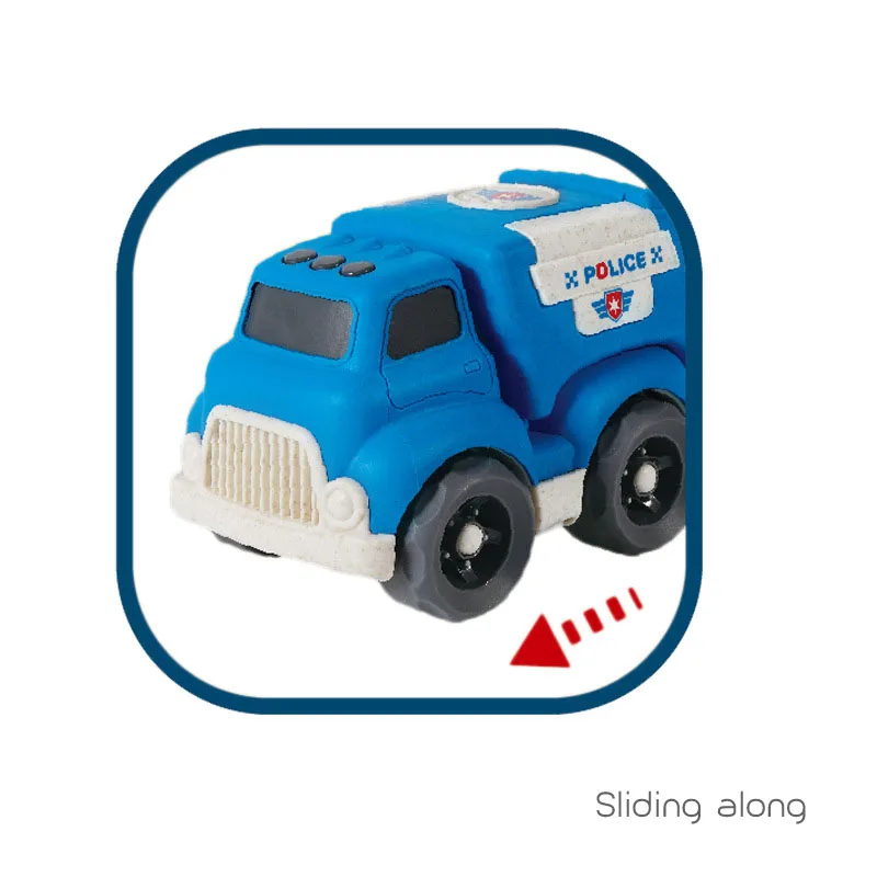 
Hot Sale eco Wheat Straw Beach Children Construction Cartoon kids Plastic Friction Car Model Truck Toys 