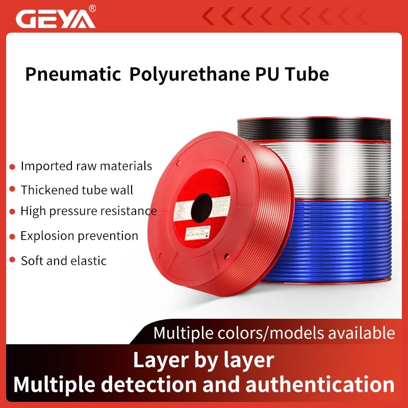 GEYA Pneumatic Parts Nylon Material Air Flexible Polyurethane PU Tube Fittings Pneumatic color Pipe
