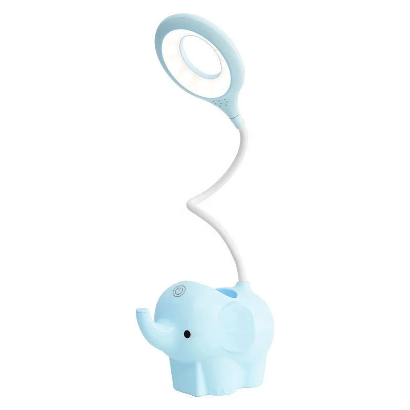 Creative Elephant Animal Led Table Lamp Charging Plug-In Dual-Use Three-Color Temperature Adjustable Learning Table Lamp