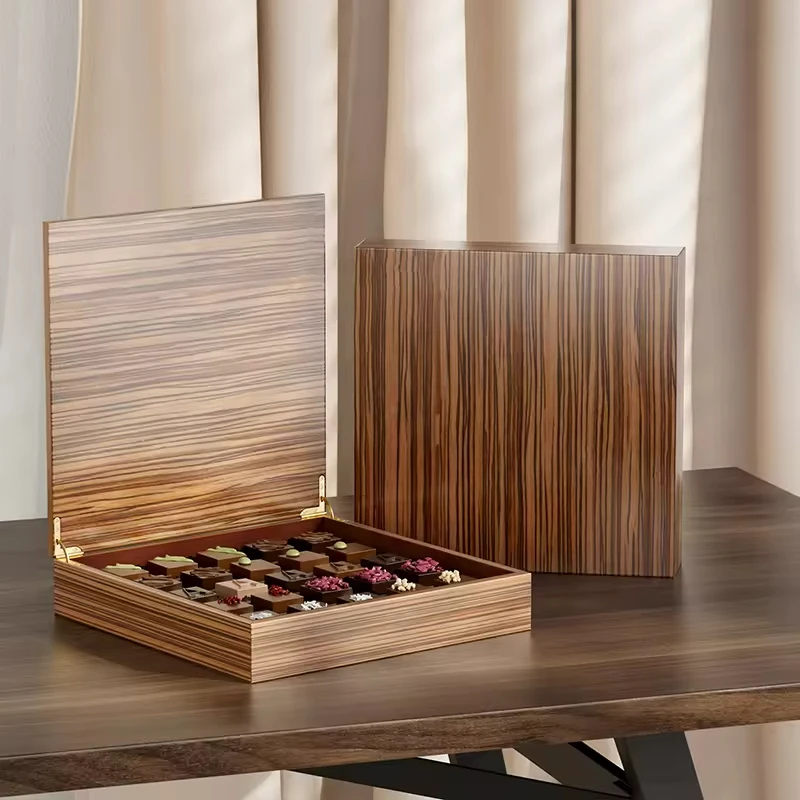 Custom wooden food packaging box kat albaskoot Halva pastry / Halva cake chocolate biscuit Date box case for arab Islam