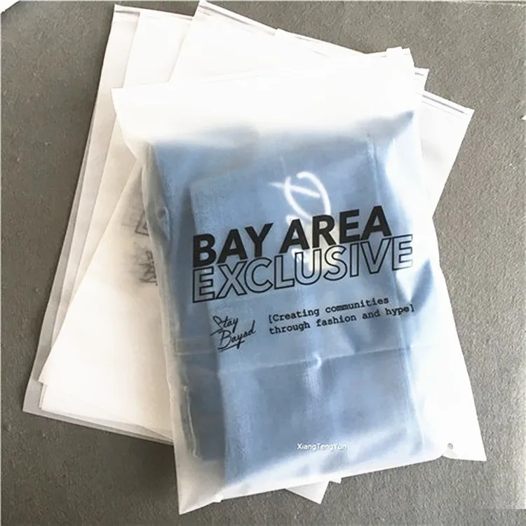 Custom frosted Matte Print Pe Zipper lock Poly Slider Zipper Lock  Plastic Packaging Bag For Clothes Garments