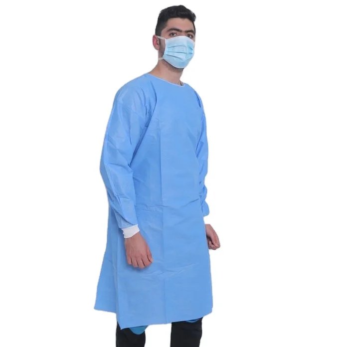 Surgical Clothing Nonwoven SMS Disposable Quality Guarantee Waterproof Ce Blue Ultrasonic Medical Protective Clothing 3 Years JH