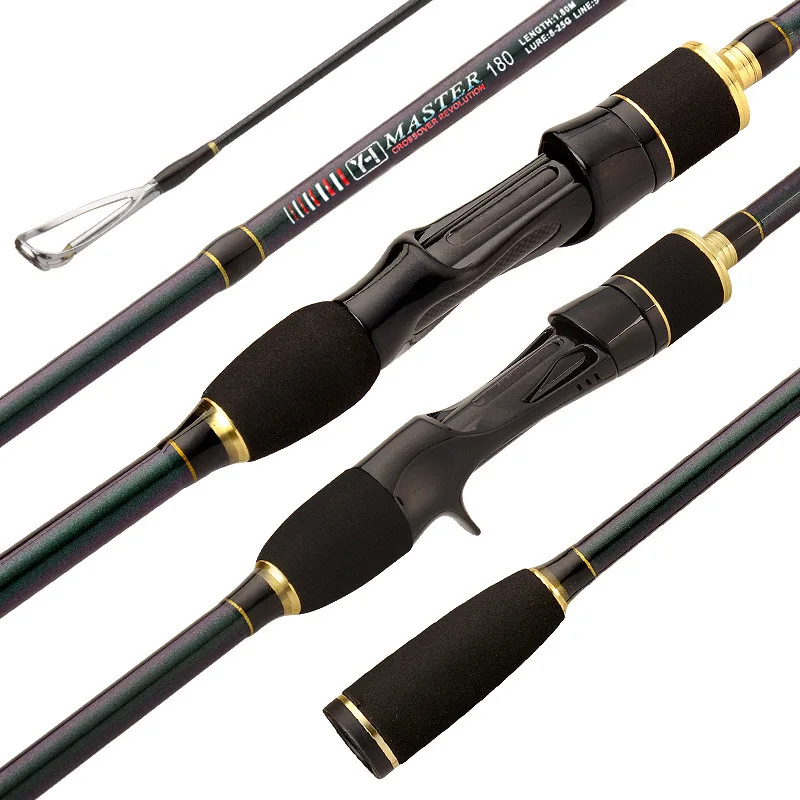 Carbon Fiber Spinning Fishing Rod 1.8m 2.1m 2.4m M Power 2 Section Trout Bass Lure Rod Saltwater Bait Casting Rods