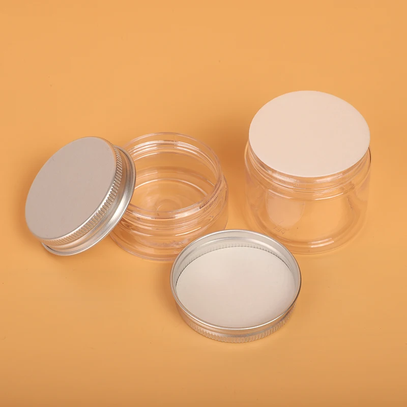 In Stock 50ml 80ml 100g 150g 200ml 250ml Empty Transparent PET Jar Body Container Body Butter Jar Customized Face Cream Jar