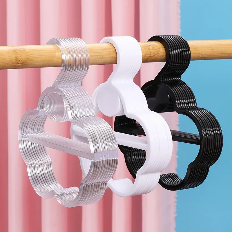 clear black white plastic circle round clothes hanger for scarf tie display  Suitable for underwear bikini display stand