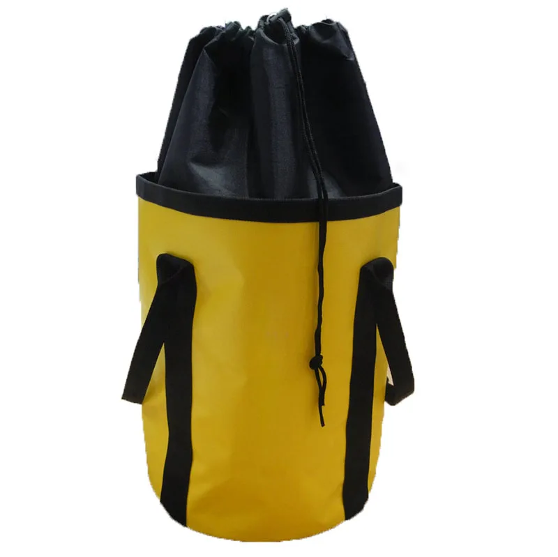 Factory Direct Custom Round Polyester PVC Tarpaulin Outdoor Climb Equipment Storage Bag Waterproof Climbing Rope Bag