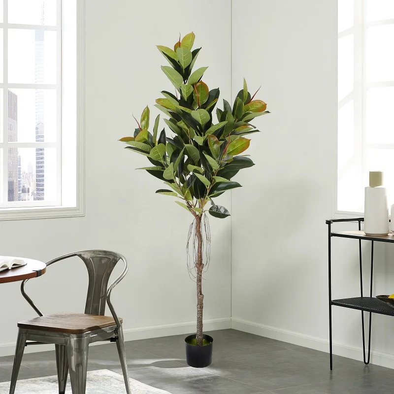 190cm Artificial Plants Oak Tree with Realistic Trunk Faux Potted Tree for Home Decor Indoor