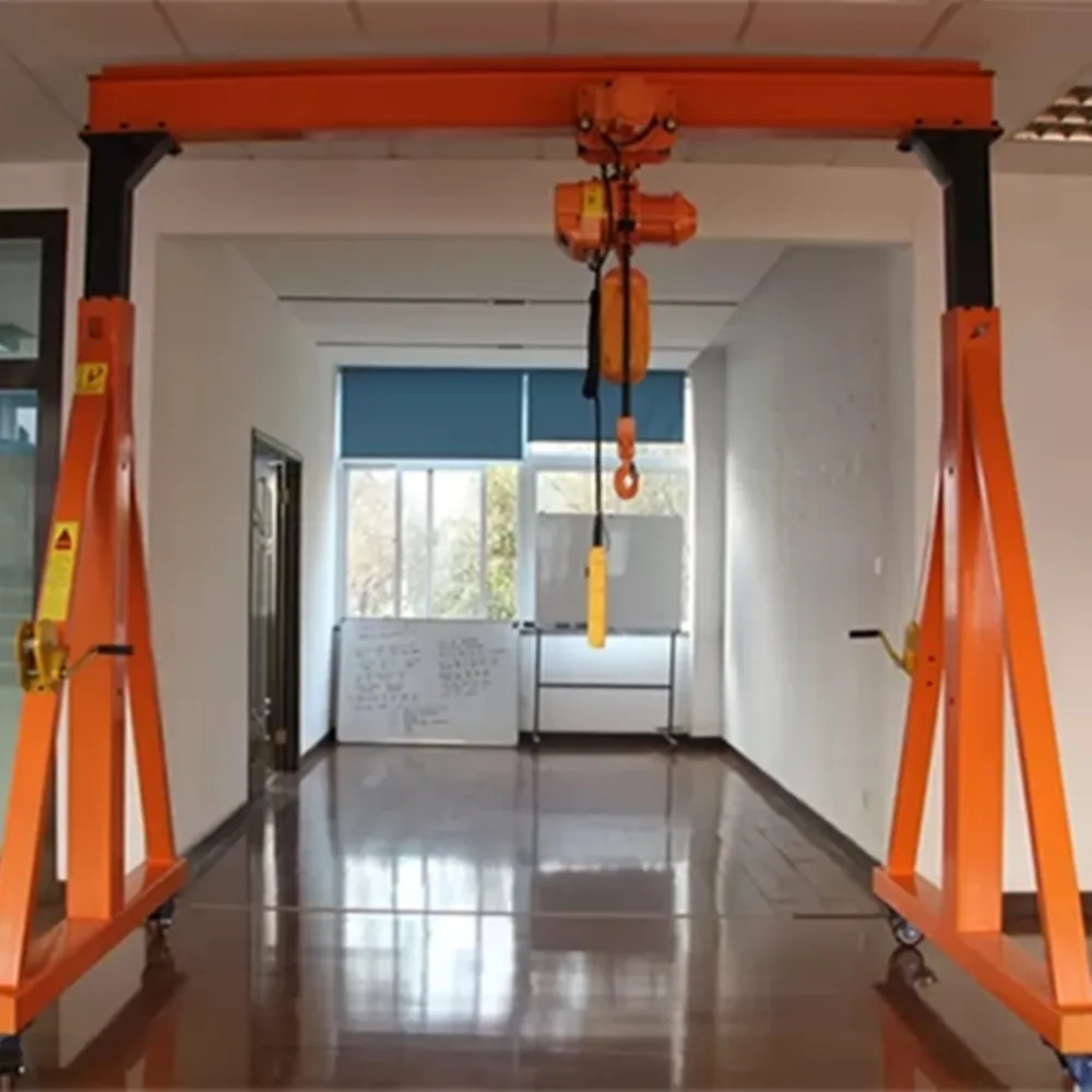 Customized 1 2 3 5 10 ton Small Mini Portable Gantry Crane  4 wheels with Electric Hoist for sale