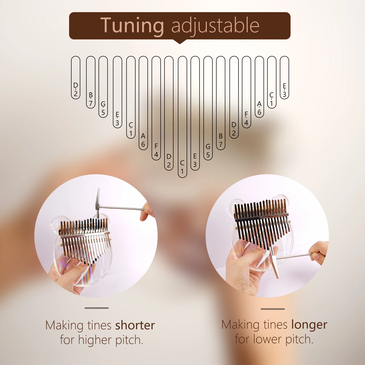 Kalimba Cheap Price Oem Acceptable Thumb Piano 10 Keys Professional Accessories Exquisite K-17bear CN;GUA T/T LC Gecko 1pcs ≥6
