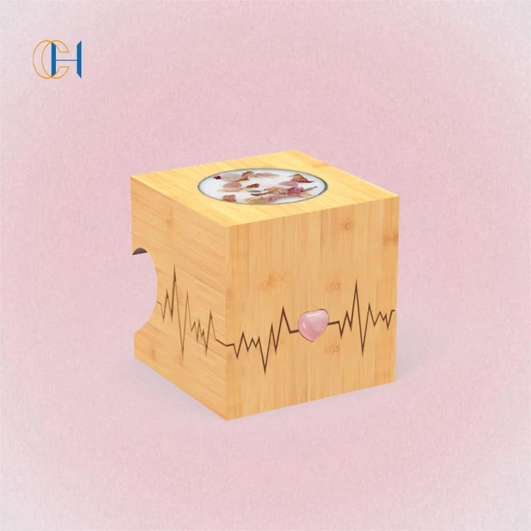 C&H 2024 Custom Creative Art Wax Melt Heater Wooden Melt Burner Tealight Holder With Crystal for Yoga Spa Home Decor Gift