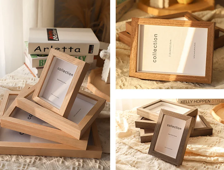 Factory Wholesale Customize Size A2 A3 A4 Eco Friendly Solid Wood Photo Frame Photo Picture Art Wall Solid Wood Frame