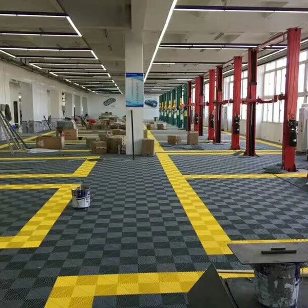 Free Design Anti Slip Plastic PP Car Wash Drain Interlocking Garage Floor Mat Tile for Car Parking Carwash