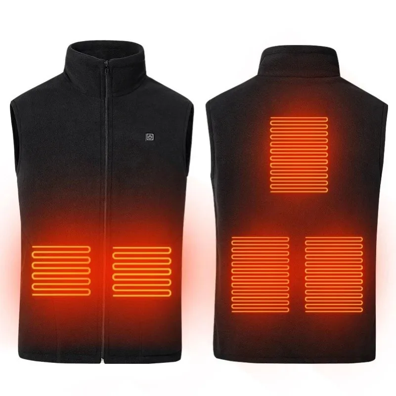 2023 new heated vest  Winter warm USB rechargeable removable battery waterproof men cotton heated vest coat waistcoat