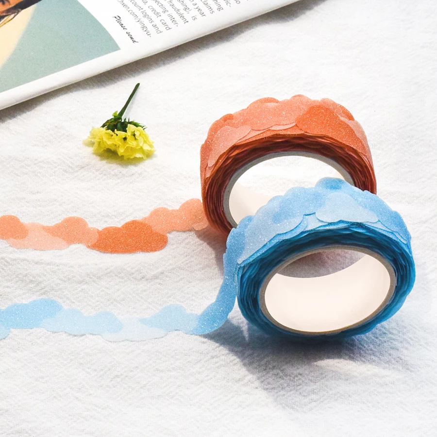 2024 Custom Printed 50 Rolls Low Washi Marking Tape Colorful  Kiss Cut Washi Tape and Die Cut washi Tape