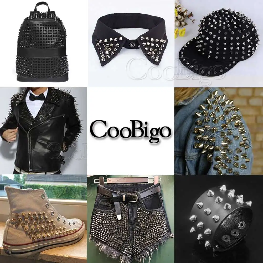500Sets Pyramid Cap Rivets Stud Square Rivet Base Spikes Punk Garment Clothes Hat Shoes Leather Cap Bag DIY Craft Accessories