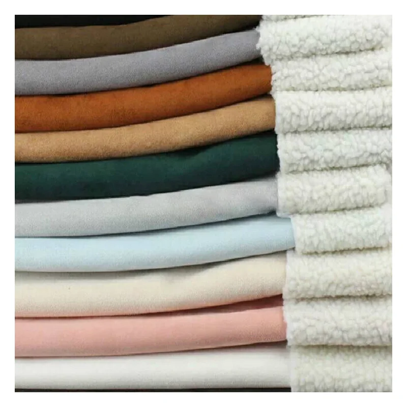 
Custom Polyester Spandex Scuba Suede Fabric Kids Jacket Faux Fur Collar Fabric  (1600216483968)
