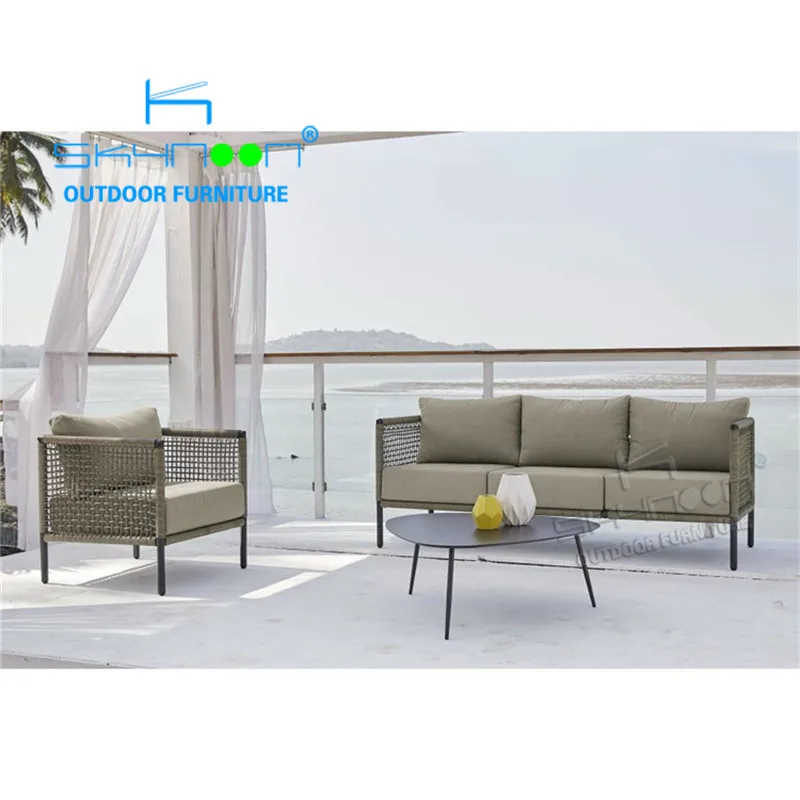 modern waterproof 4pcs outdoor furniture garden sofa sets optional single sofa loveseat three seat rattan / wicker sofas(22078)