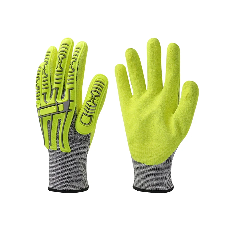 13-gauge HPPE and glass nitrile sandy coated anti impact gloves Get ANSI/ISEA test report