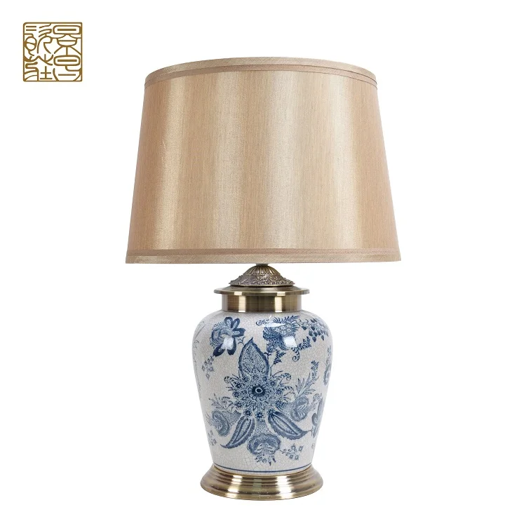 Modern living room lighting ceramic shade lamp table lamp with base switch