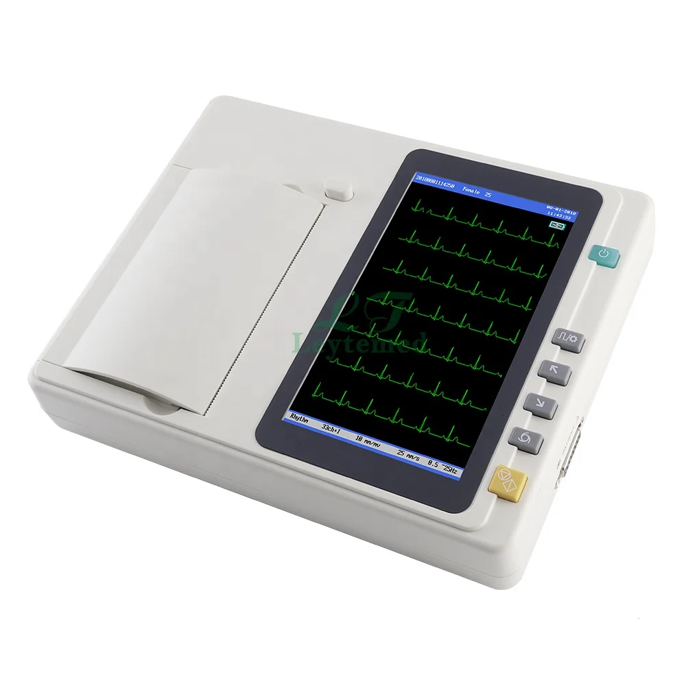 LTSE24 Medical 12 Lead Portable 7 Inch Touch Screen 6 channel Support Ecg Analysis Ekg Machine Monitor