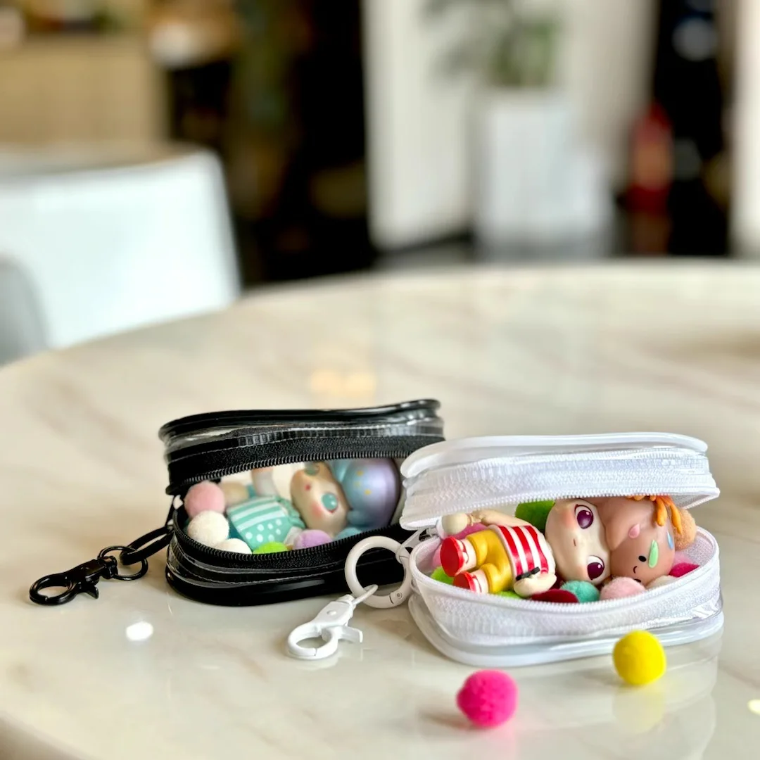 High Quality Mini Key Storage Bag Transparent PVC Blind Box with Straps Fashionable Trendy Coin Wallet and Car Key Chain Gift
