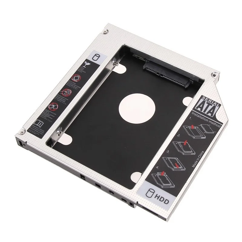 Алюминиевый 9 5/12 7 мм hdd caddy 2 5 дюймов SATA I/II/III/HDD/SSD Оптический отсек второй HDD Caddy tray для