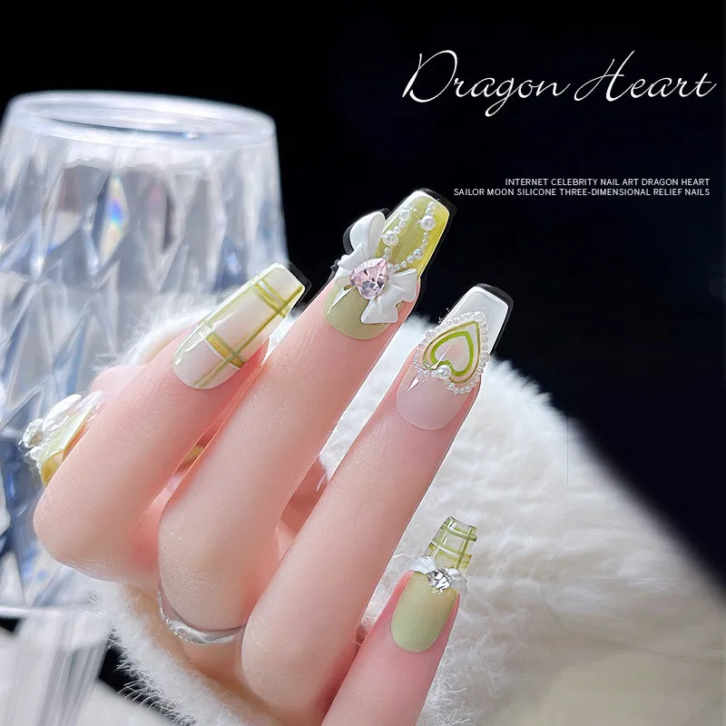 3D Silicone Heart Bow Shape  Acrylic Nail Mold Diy UV Gel Silicone Mold Nail Art Tool Nail Accessories