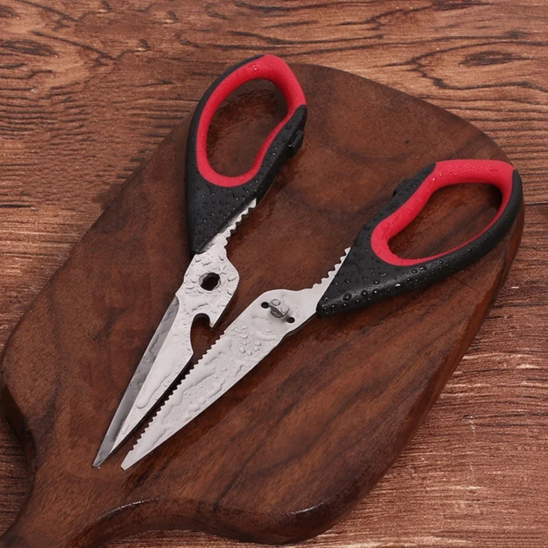 
Amazon Hot Heavy Duty Multi-Purpose Stainless Steel Kitchen Herbs Shears Meat Vegetable Chicken Bone Detachable Kitchen Scissors 