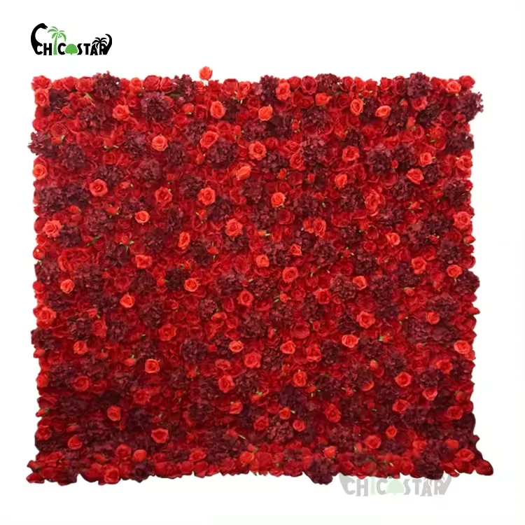 Artificial Fabric Florable Rolled Roll Up Flower Wall Panel Backdrop