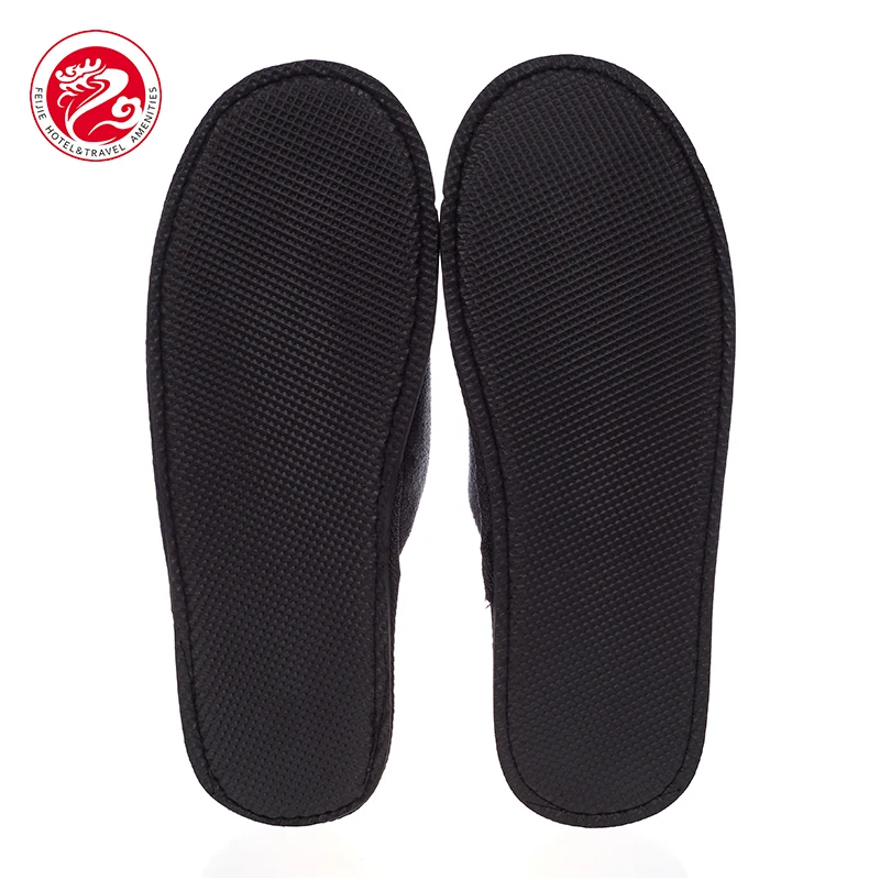 Reusable Washable Disposable black Hotel Slippers