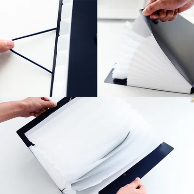 Plain Business college Folders Pockets Custom Logo Document Bags File Document Expanding File Folder