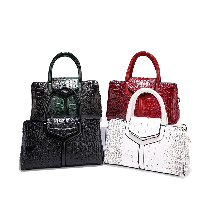 embossed crocodile pattern trending handbags 2023 new arrivals fashion purses luxury women classic vegan leather handbags