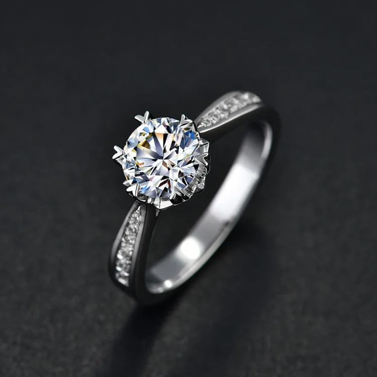 Luxury 0.5/1.0/2.0ct Moissanite Ring Engagement Full Diamond Princess Women Wedding Ring Sterling Silver 925 YGDR10120