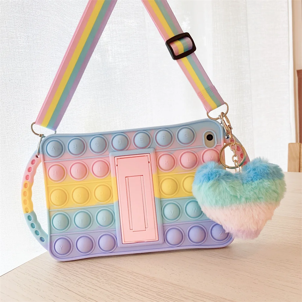 Laudtec Fidget Tablet Case, Push Bubble Sensory Toy Stress Reliever Silicone Cover For ipad 9.7 Mini 10.2.10.5 Tablet Case