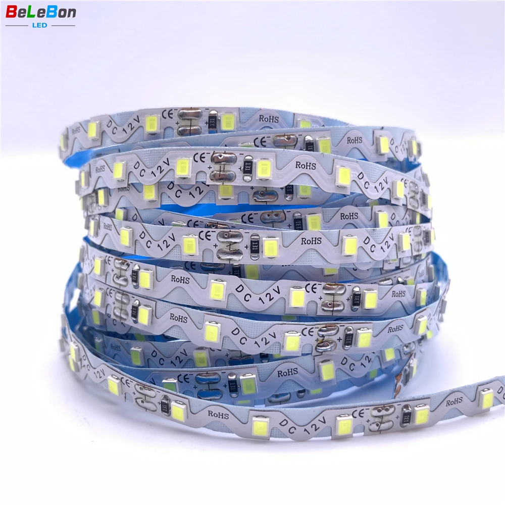 DC12V SMD2835 72leds/m 7.2w/m S Shape Bendable LED Strip 6mm Wide White  red green blue yellow Led Stripe 2835 S Shape