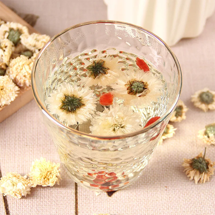 Organic Premium HuangShan White Tribute White Chrysanthemum Tea Herbal Flower Tea Loose Leaf