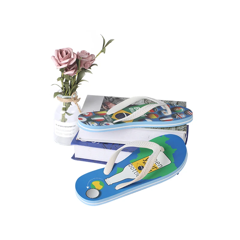 Summer Non-slip Bottle Opener Flip Flops For Men Home Bathroom Slippers Custom Soft Sole EVA Foam Flip Flops Men Beach Sandals