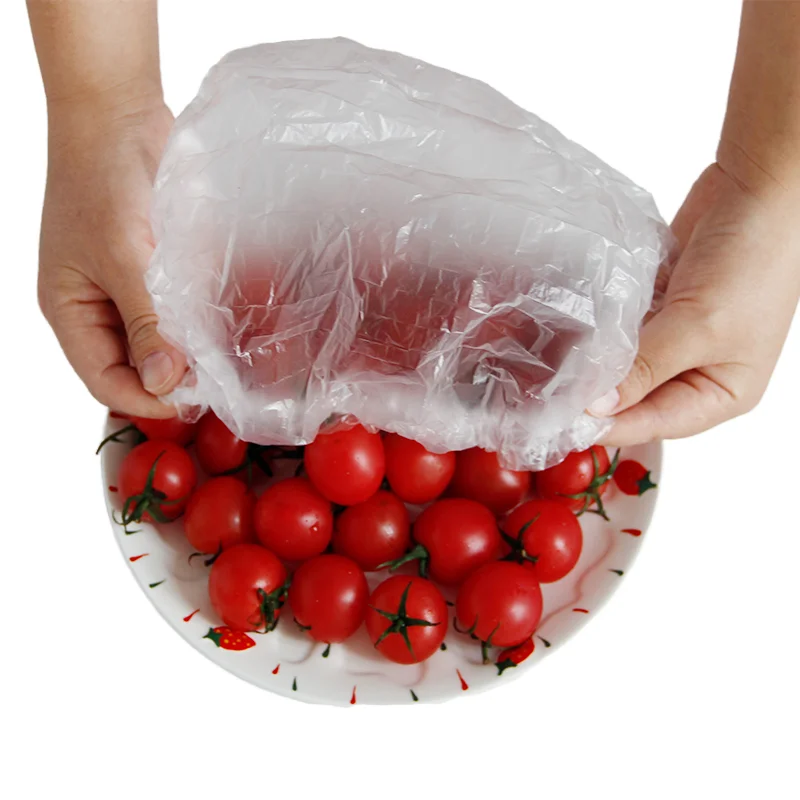 Custom Collapsible Disposable Transparent PE Plastic Food Cover Clear Plate and Bowl Fresh Elastic Elastic Specialty Tool