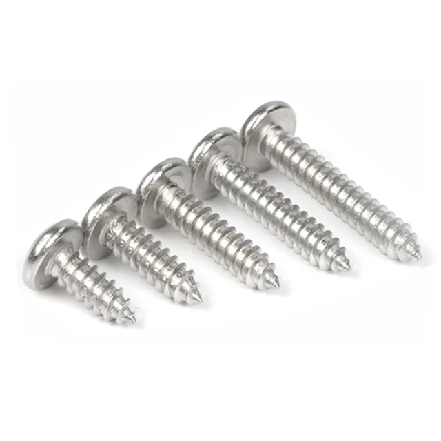 Galvanized m3.9 pan head cross recessed self tapping screw stainless steel A2 A4 phillip round head tapping screw